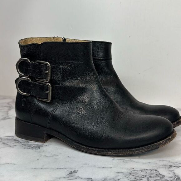 Frye Black Molly D Ring Boots Booties 6.5 - Picture 1 of 9